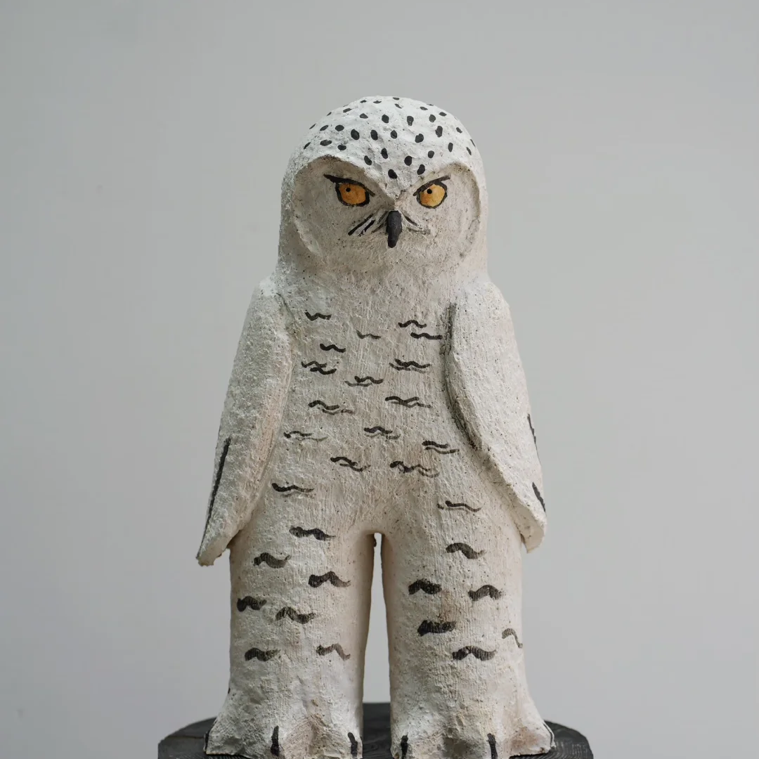 Snow Owl - Handmade Coarse Pottery