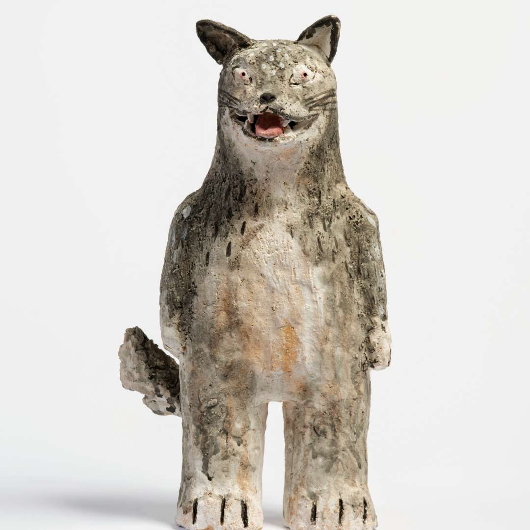 Humanoid Wolf - Handmade Coarse Pottery
