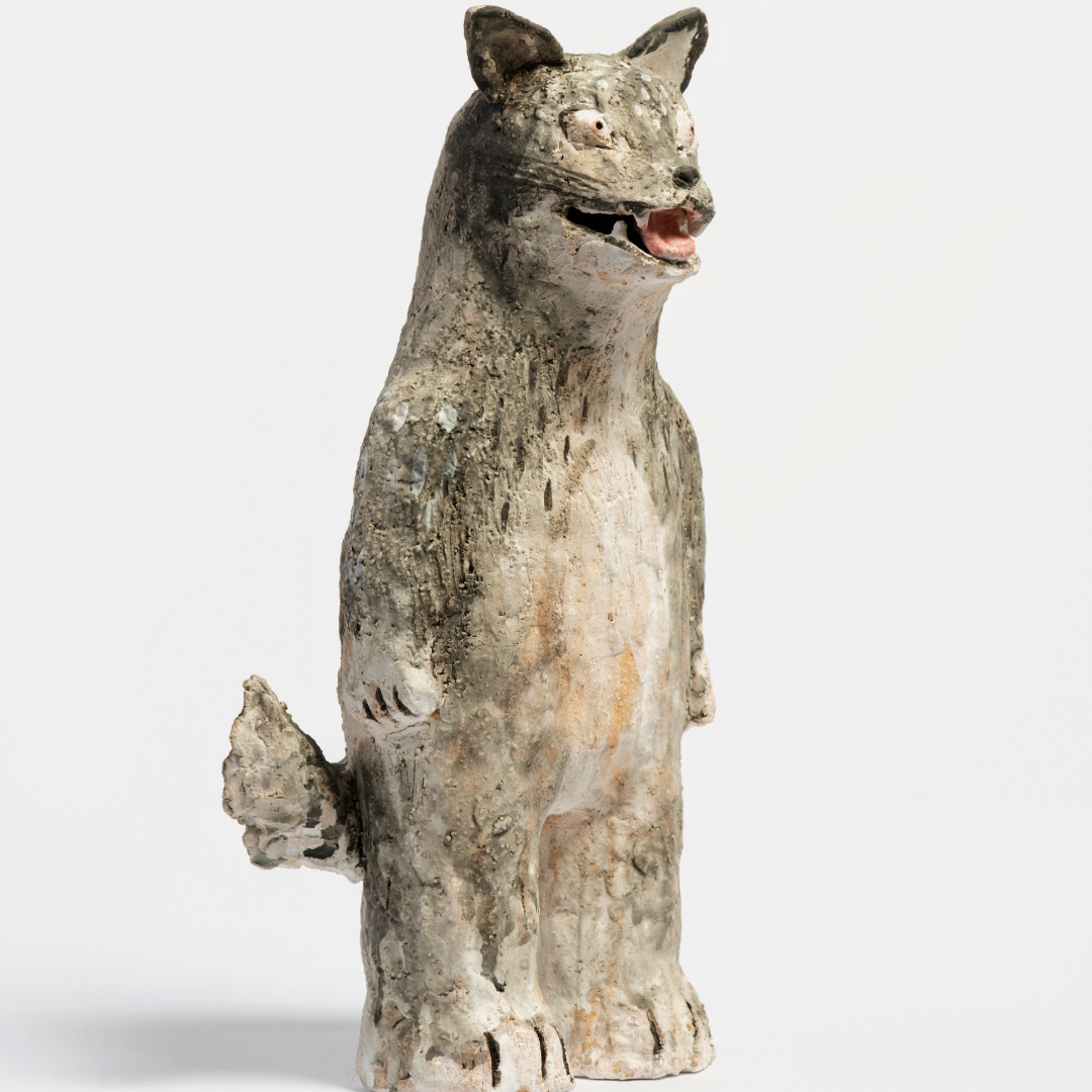 Humanoid Wolf - Handmade Coarse Pottery