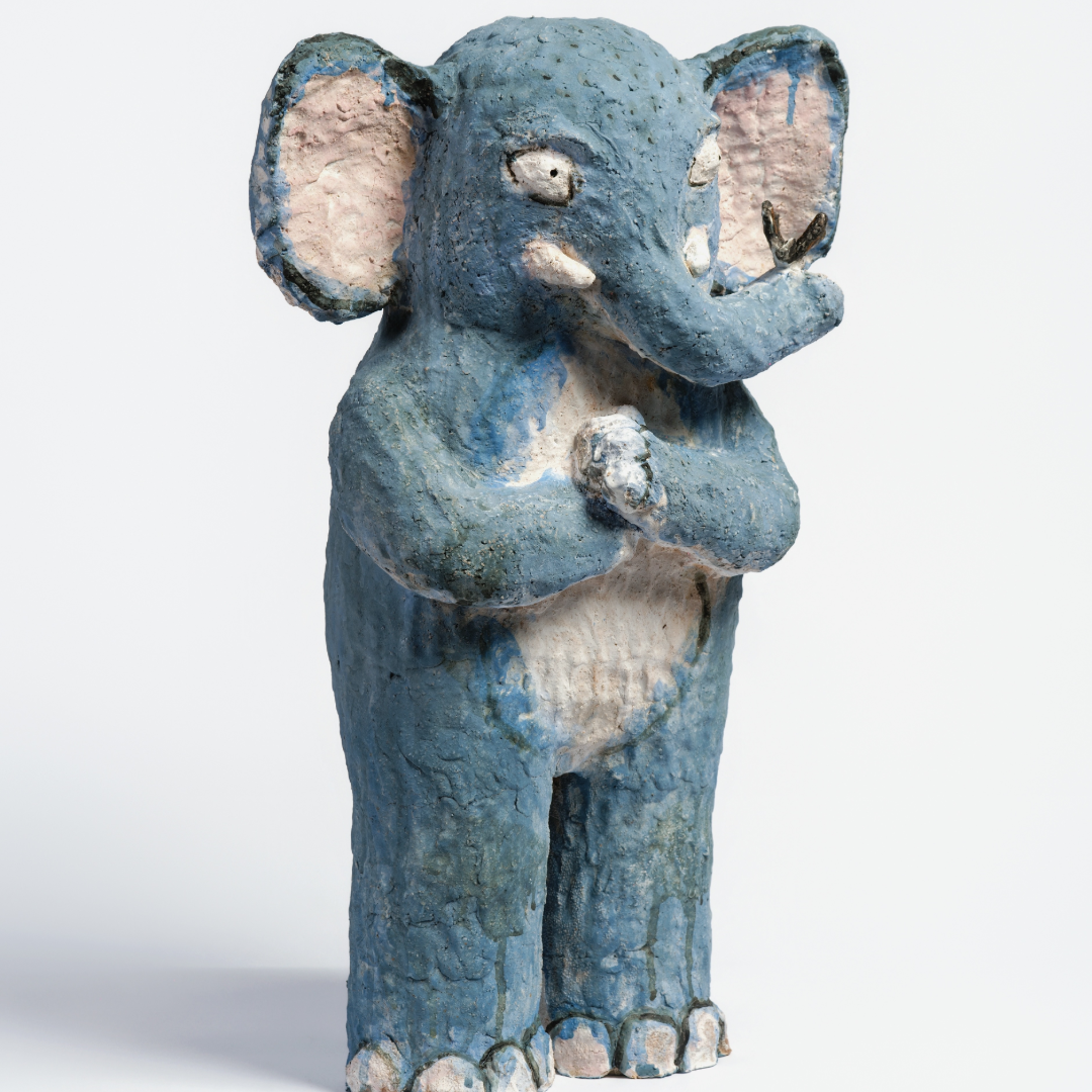 borealforest-handmade-blue-elephant-handmade-coarse-pottery-forest-companion-sanctuary-detail-1