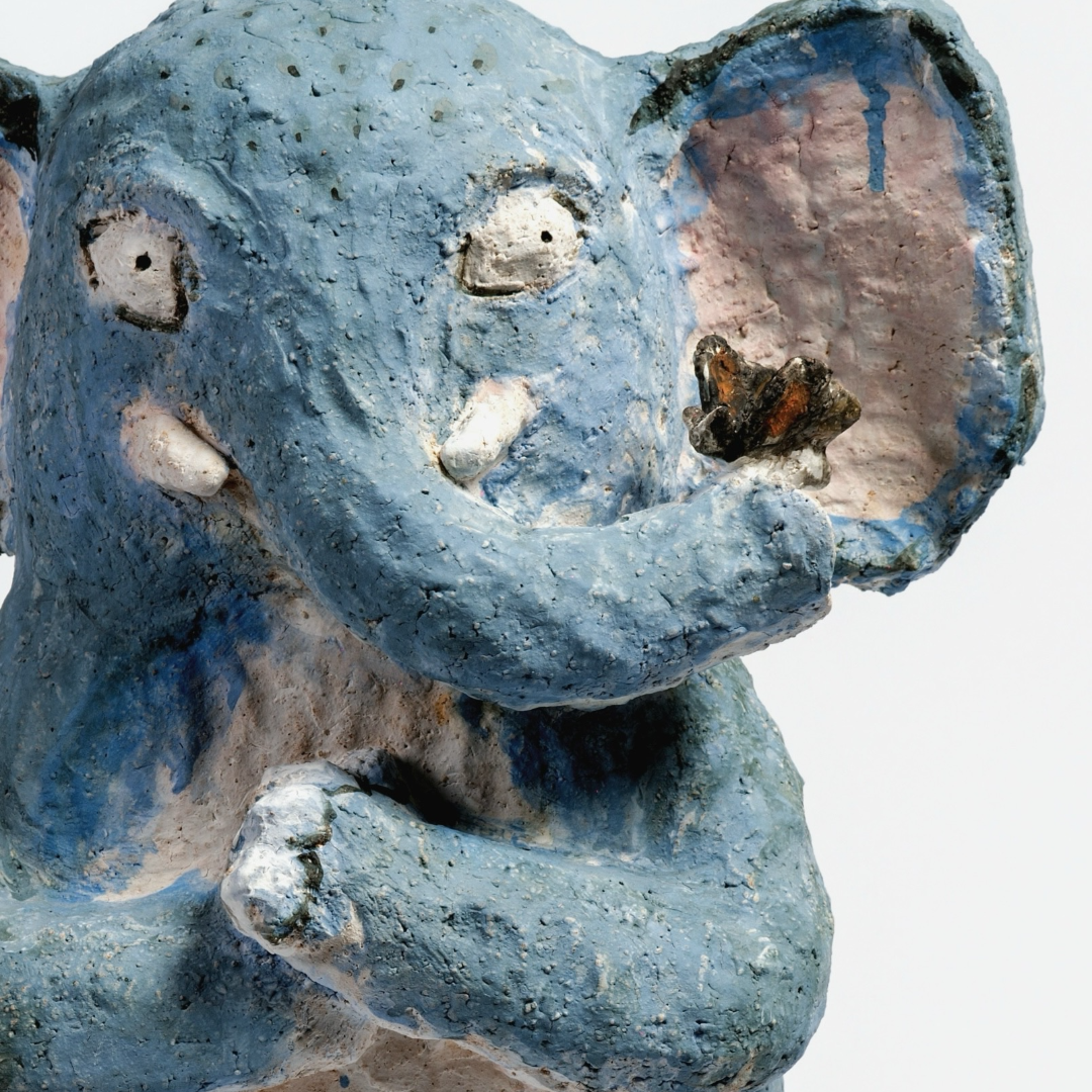 borealforest-handmade-blue-elephant-handmade-coarse-pottery-forest-companion-sanctuary-detail-3