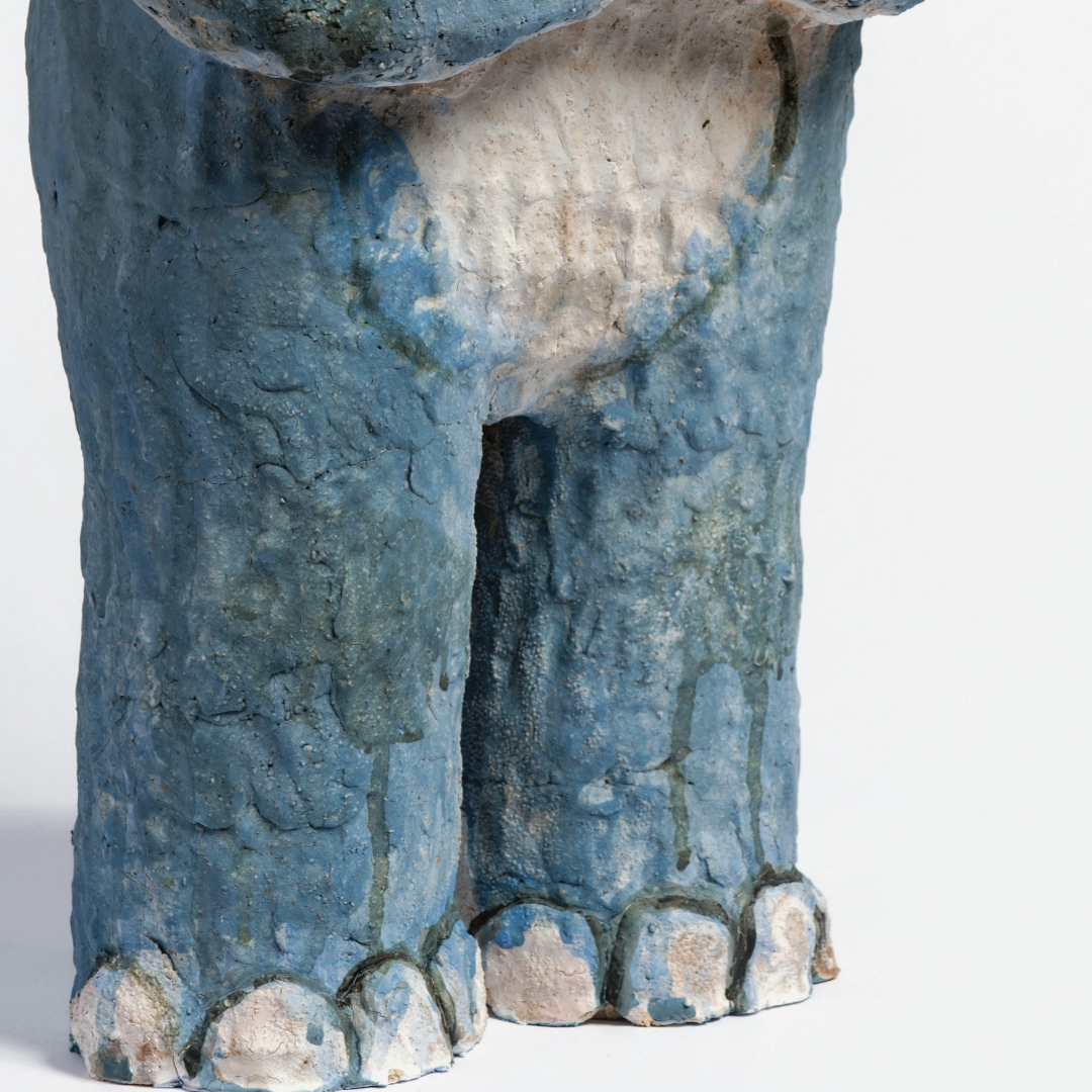 borealforest-handmade-blue-elephant-handmade-coarse-pottery-forest-companion-sanctuary-detail-4
