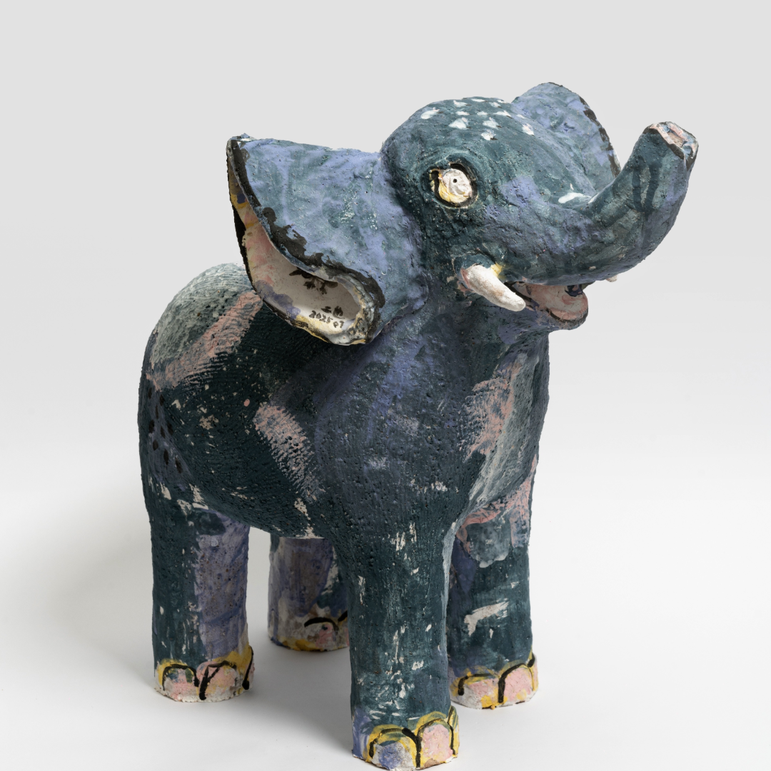 Elephant Pottery Sculpture - Handmade Sculpture