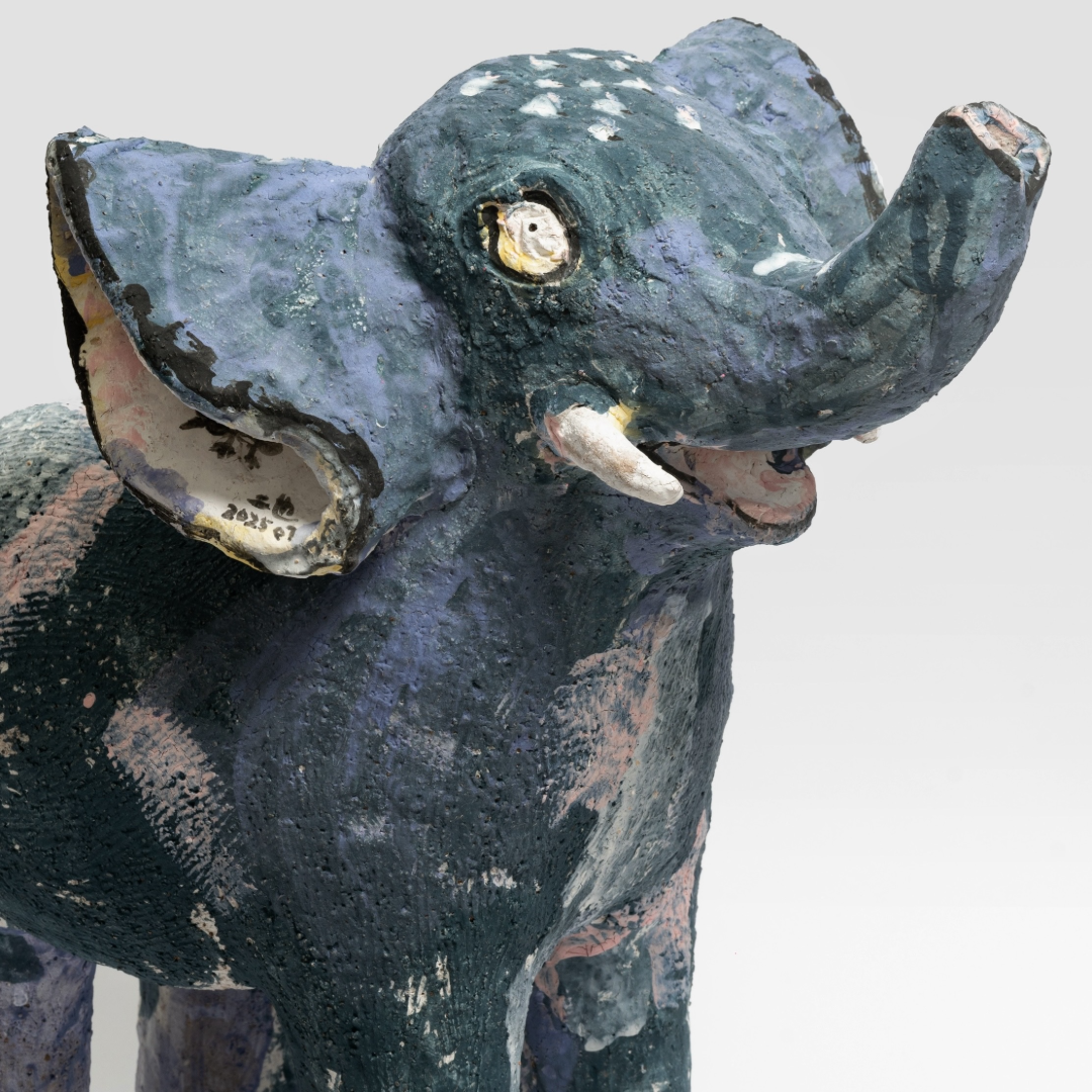 Elephant Pottery Sculpture - Handmade Sculpture