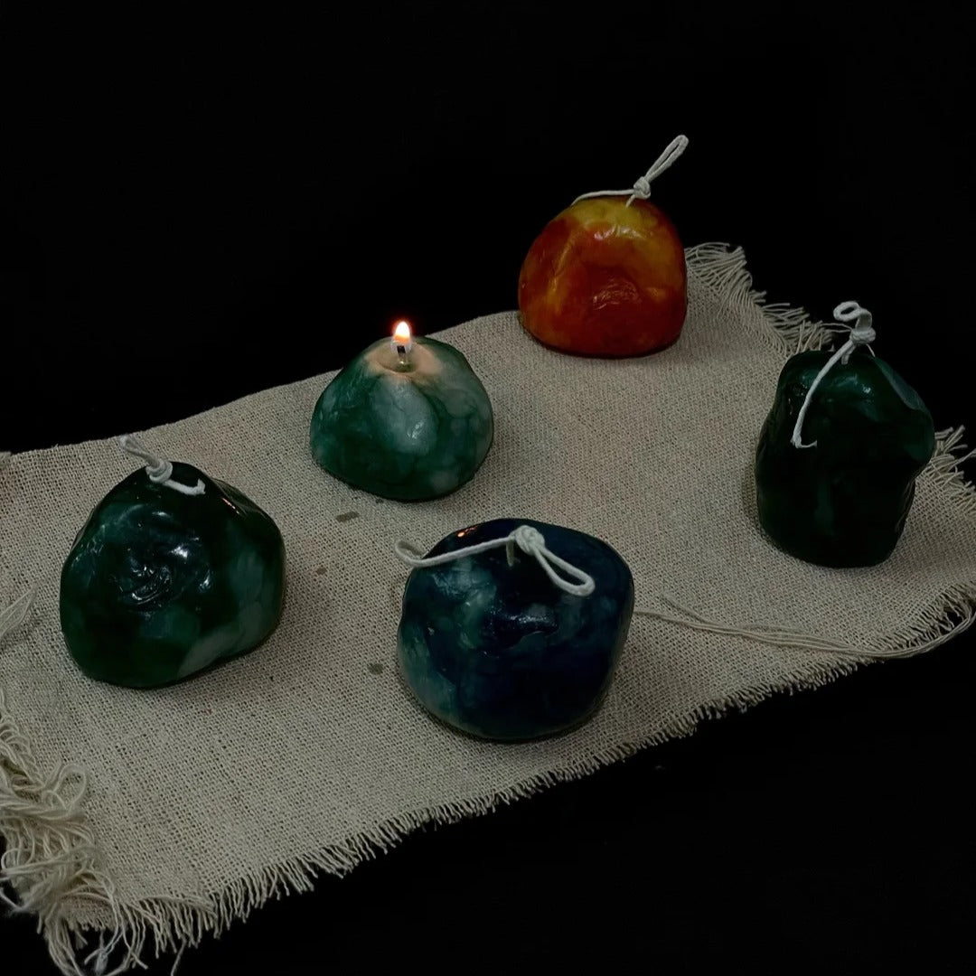 Colorful Jade Stone Candle - Handmade Candle