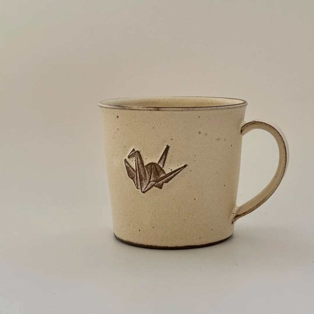 Paper Crane Memory Mug - Handmade Ceramic