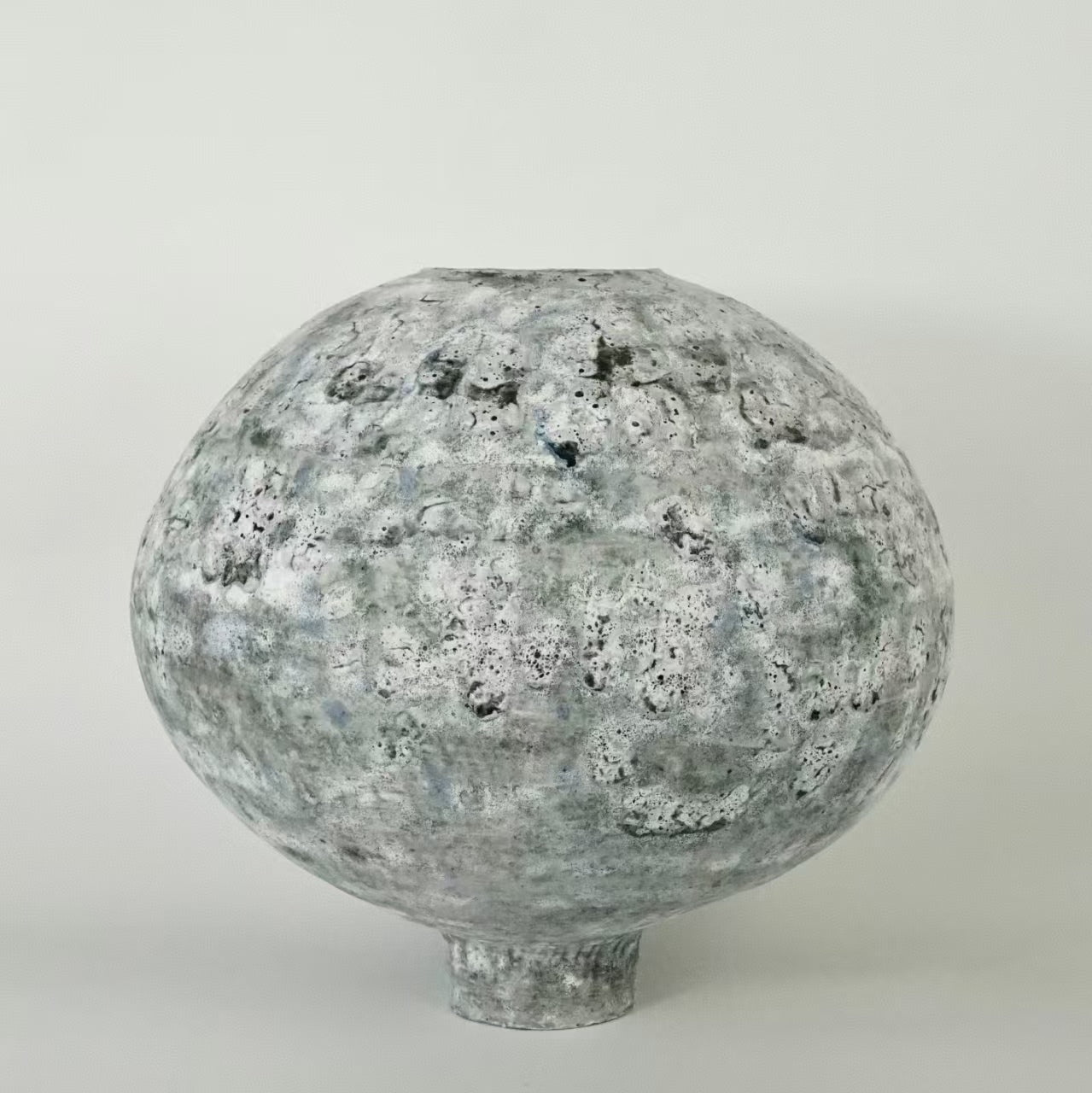 Moon Texture Sphere Vase - Handmade Ceramic