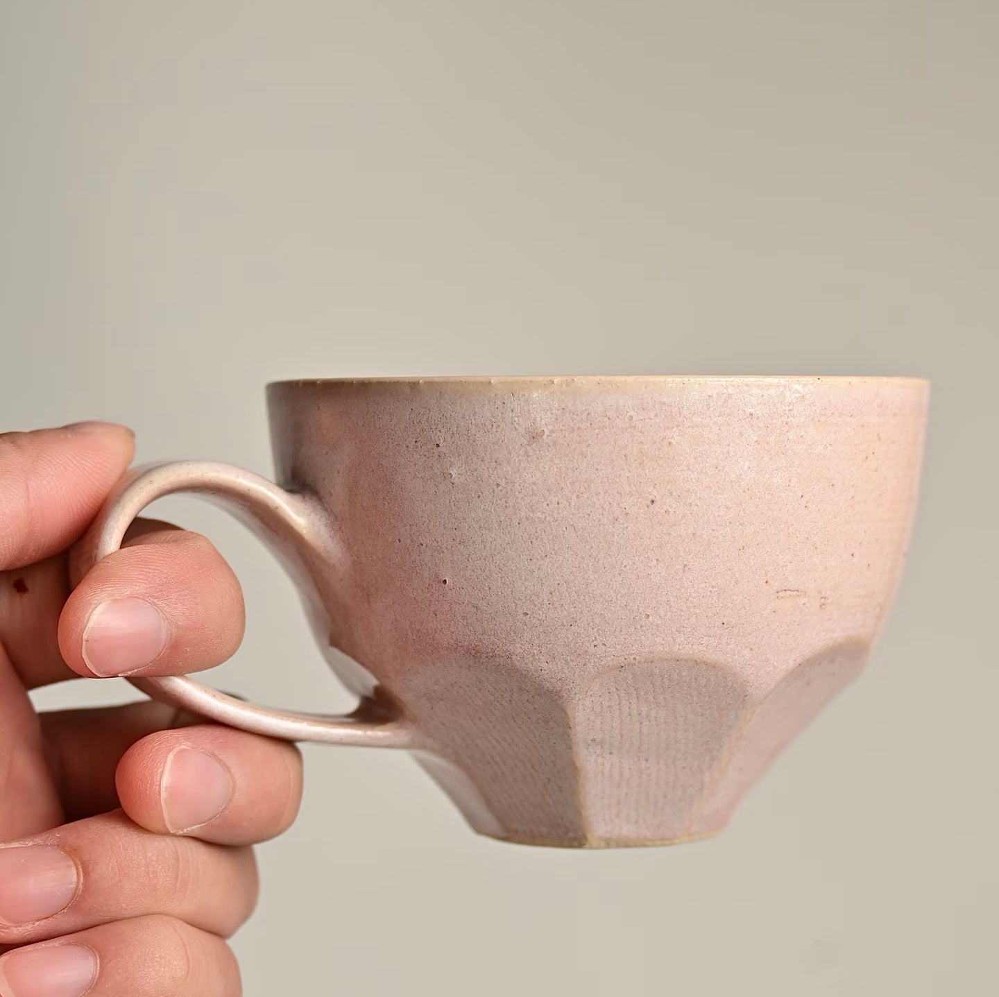 Pale Pink Artisan Mug & Saucer - Handmade Ceramic