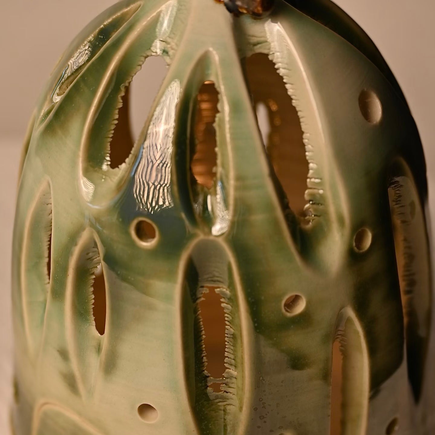 Christmas Candle Holder - Handmade Ceramic