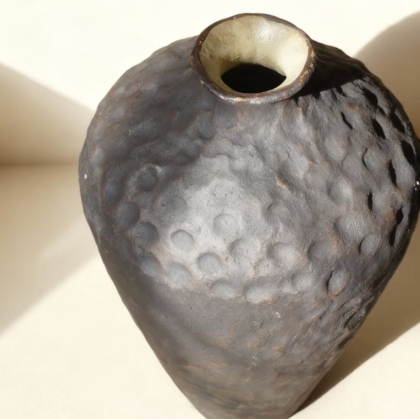 Meteor Trace Ash Glaze Vase - Handmade Ceramic