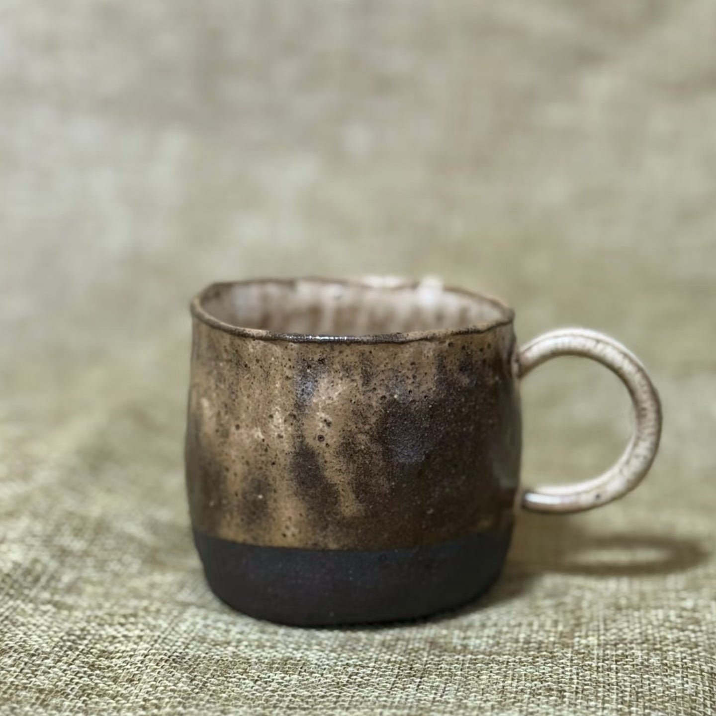 Brown-Gold Glaze Cup-- Handmade Ceramic