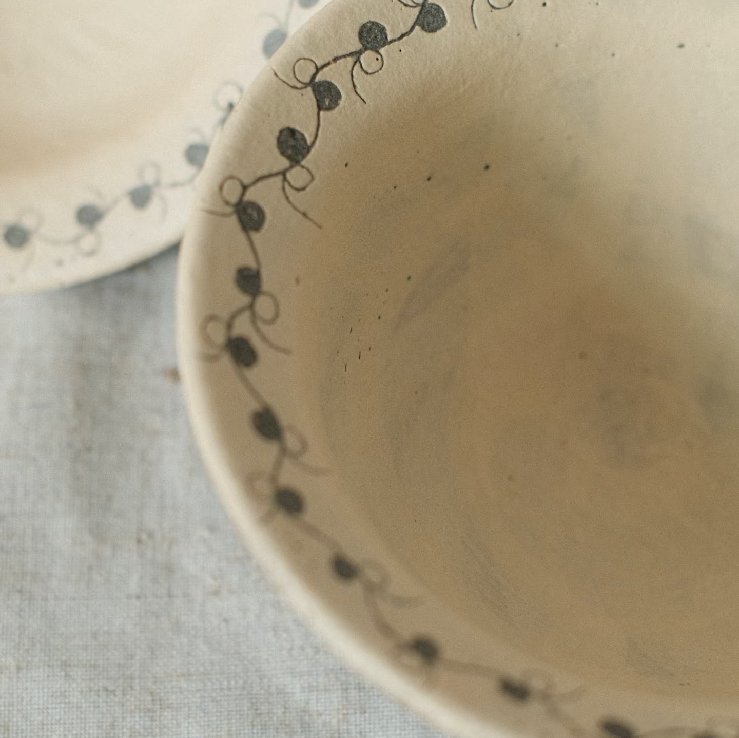 Vine Ceramic Plate-- Handmade Ceramic