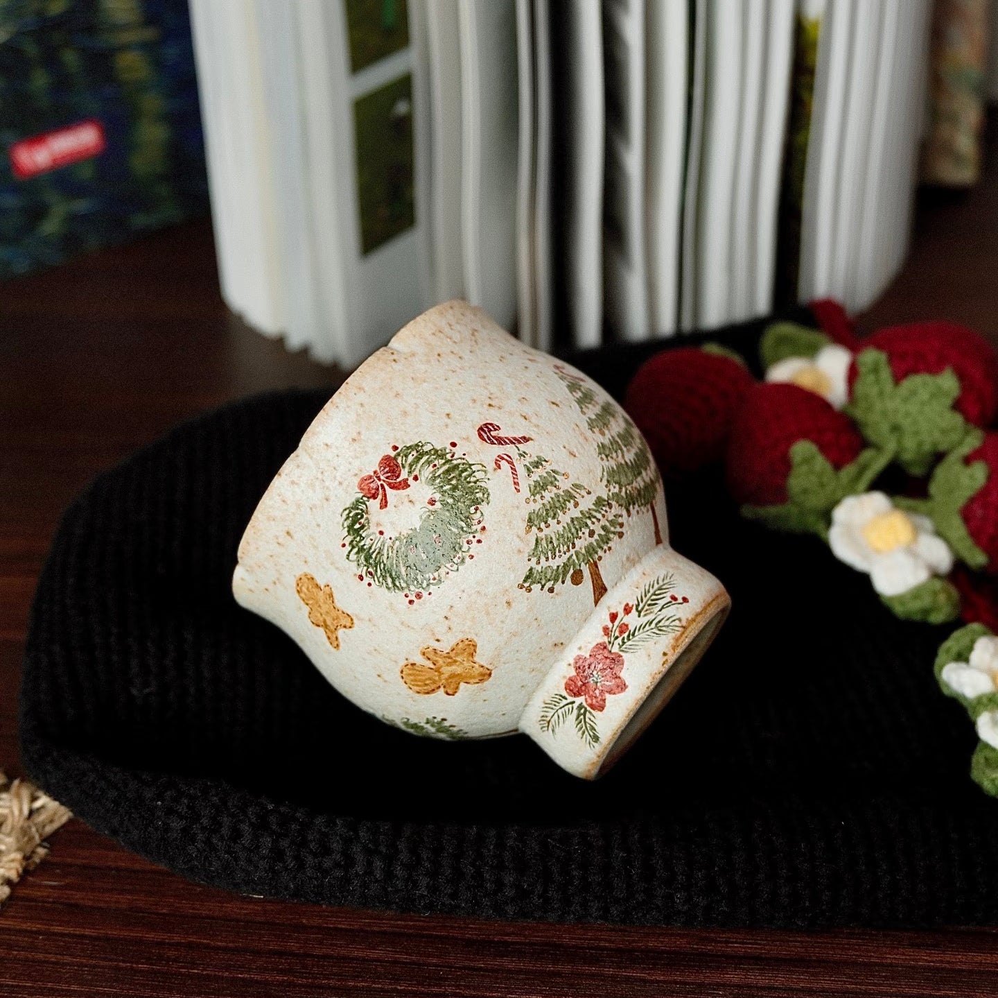 Christmas Cup--Handmade Ceramic