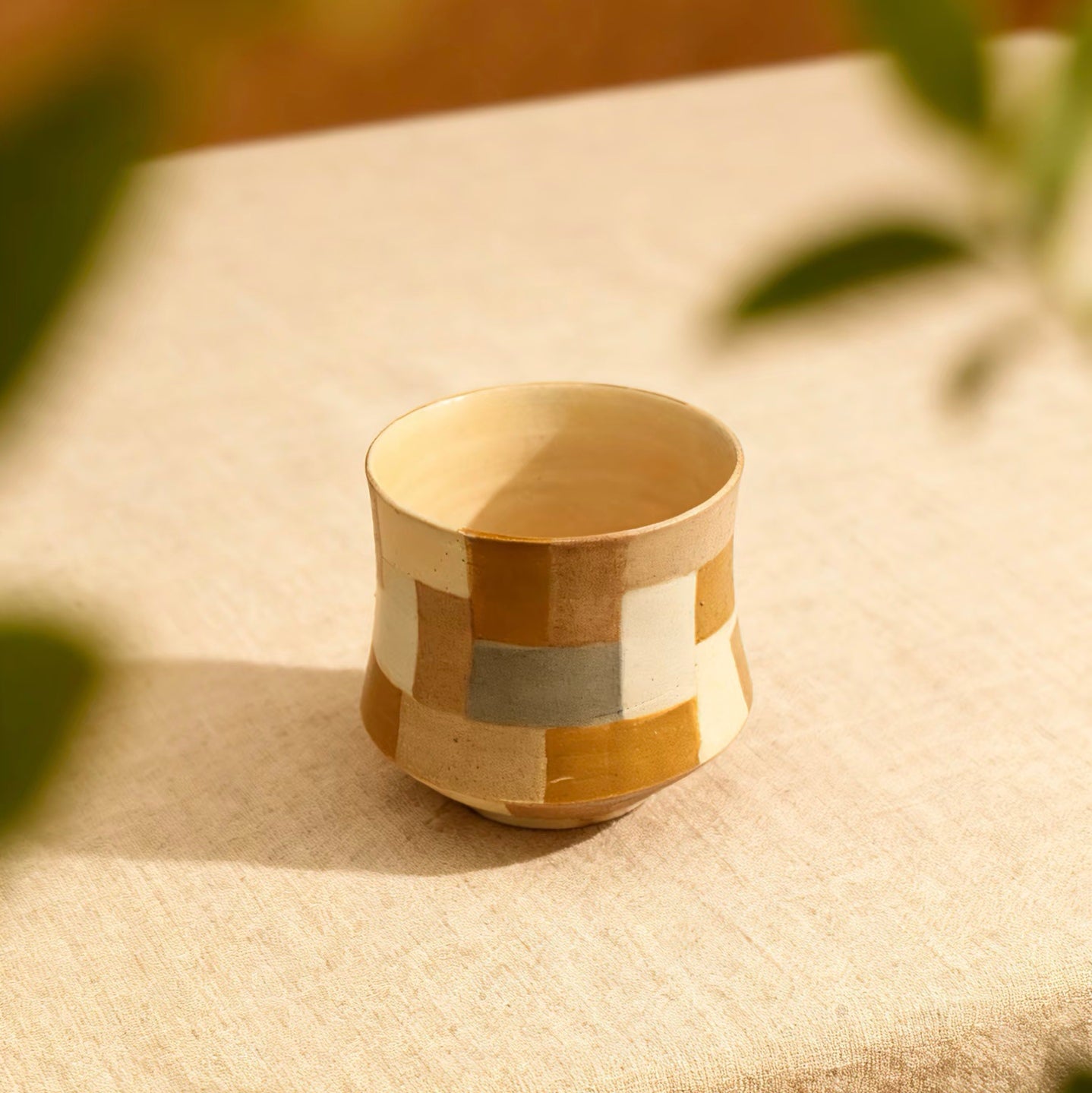 Geometric Colorblock Cup - Handmade Ceramic