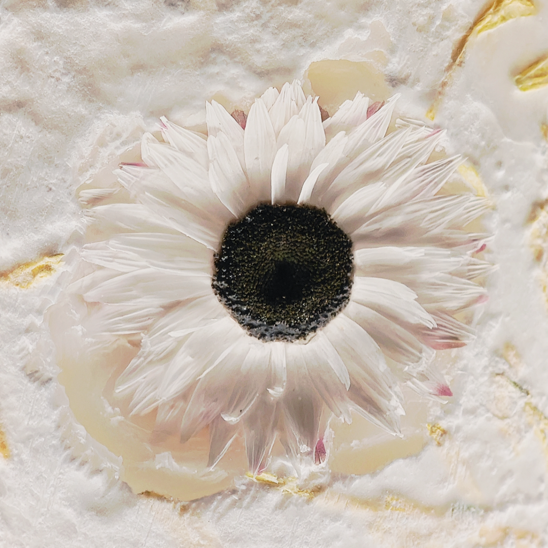 Floral Texture Pillar & Square Candle Set - Handmade Candle