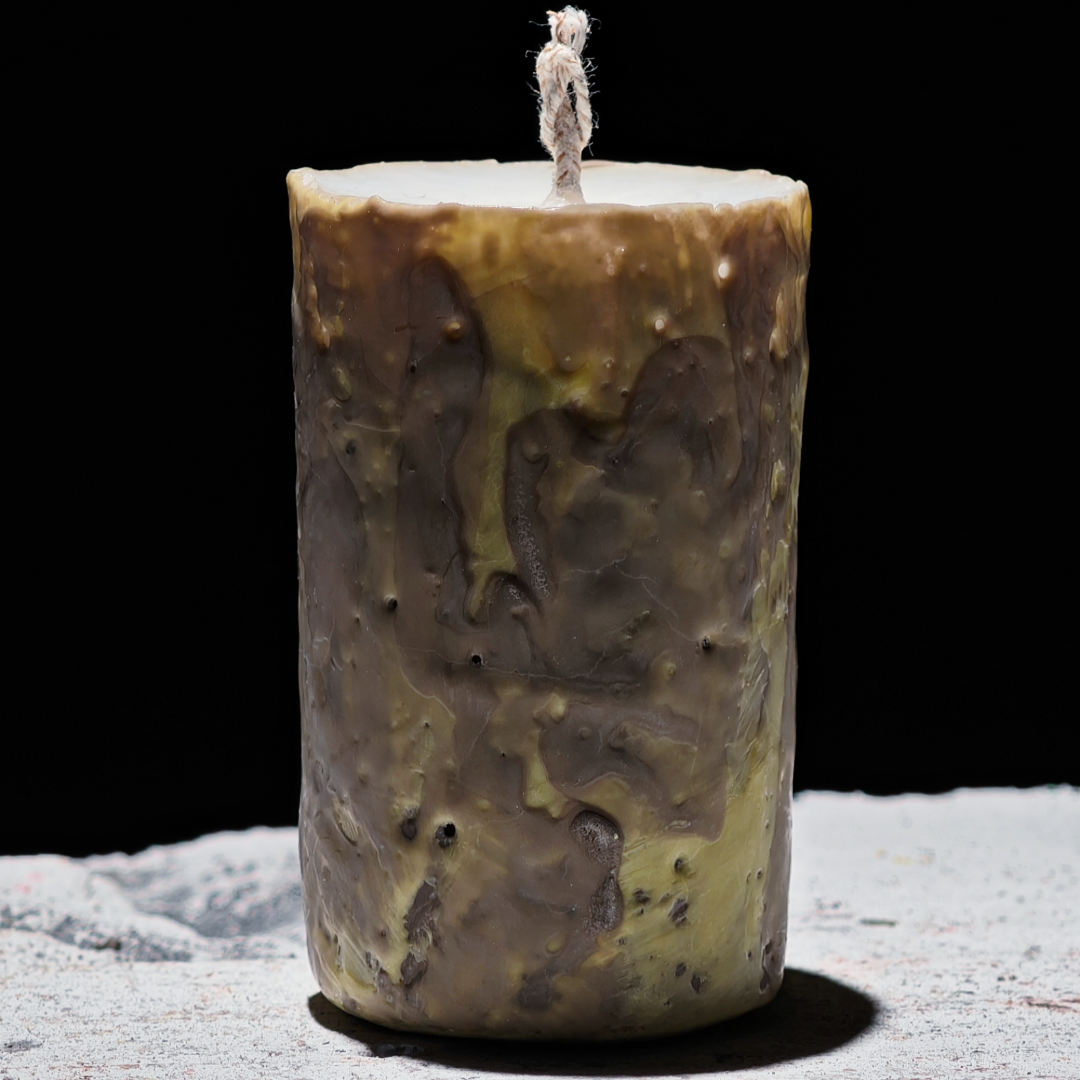 Moss Vein Long Pillar Candle Set - Handmade Candle