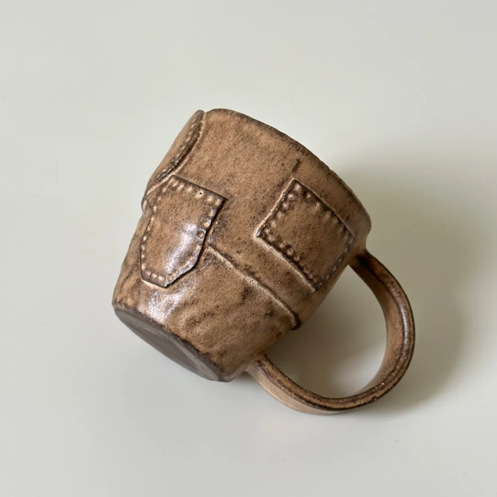 Denim Patch Mug - Handmade Ceramic