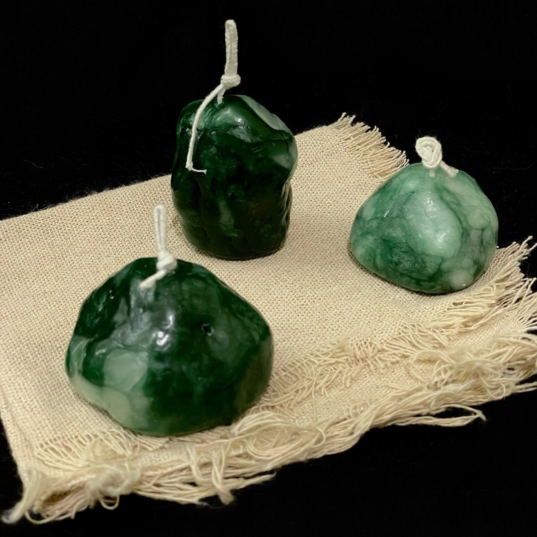 Colorful Jade Stone Candle - Handmade Candle