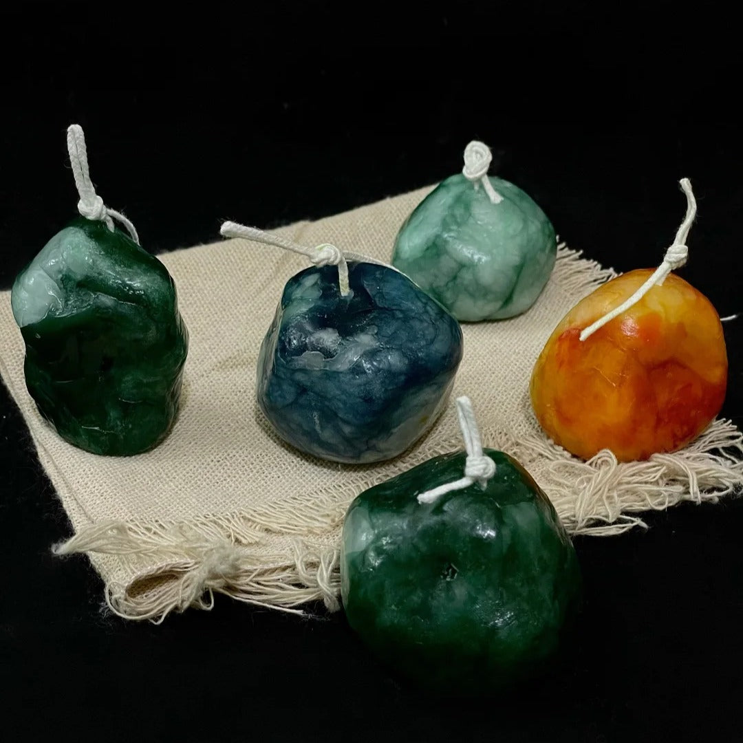 Colorful Jade Stone Candle - Handmade Candle