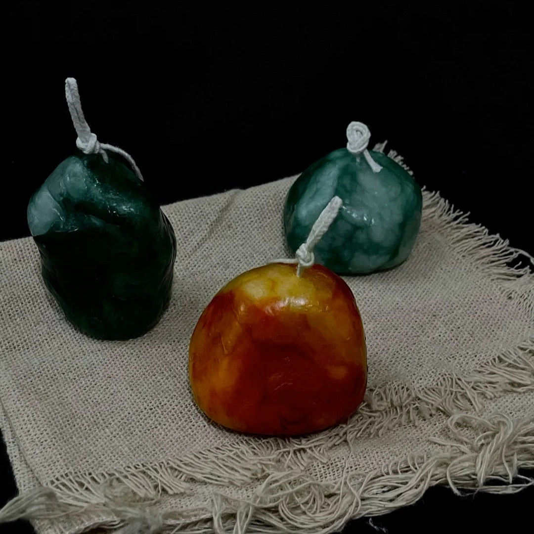 Colorful Jade Stone Candle - Handmade Candle