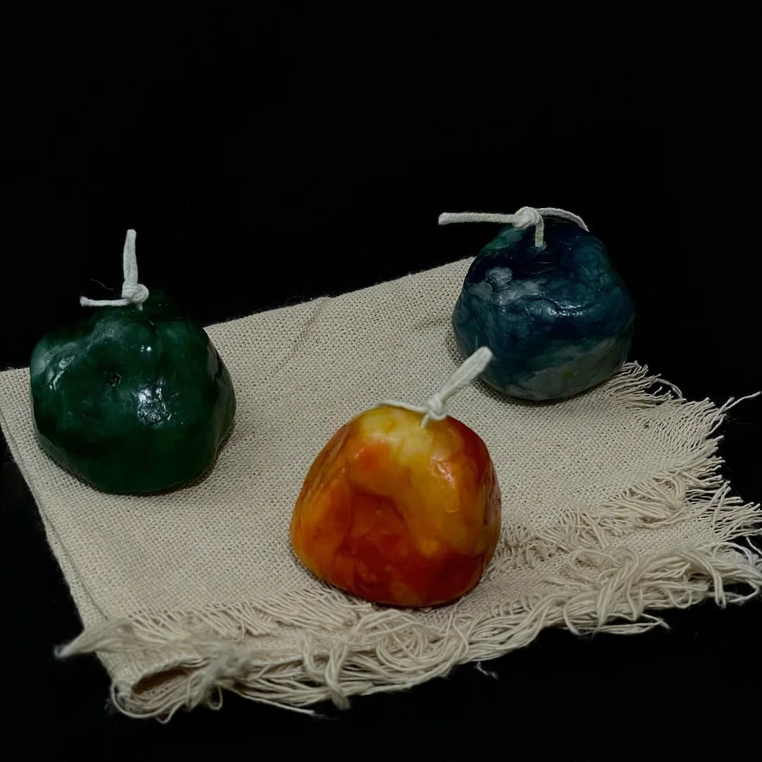 Colorful Jade Stone Candle - Handmade Candle