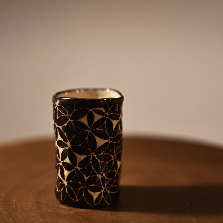 Black Maple Leaf -- Handmade Ceramic