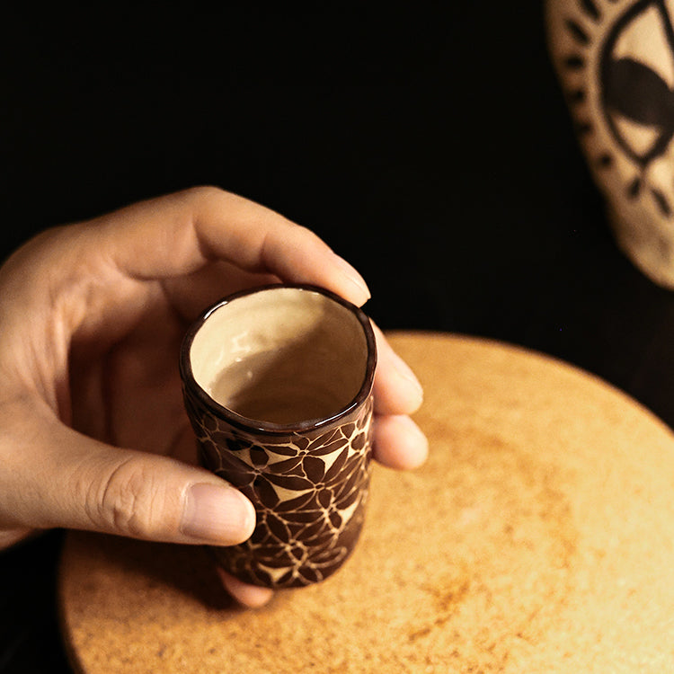 Black Maple Leaf -- Handmade Ceramic