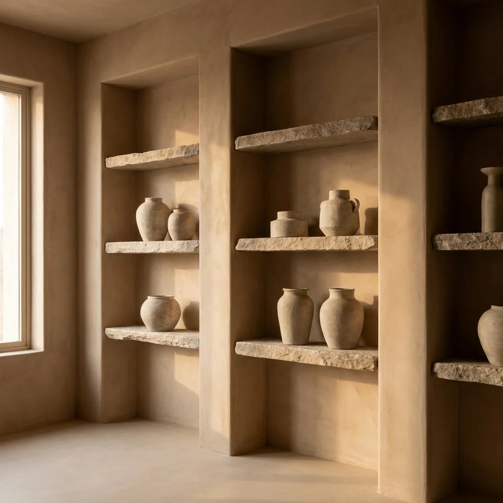 Recessed Niches & Plaster Display: Why Raw Stone and Hand-Applied Plaster are Redefining Shelving in 2026