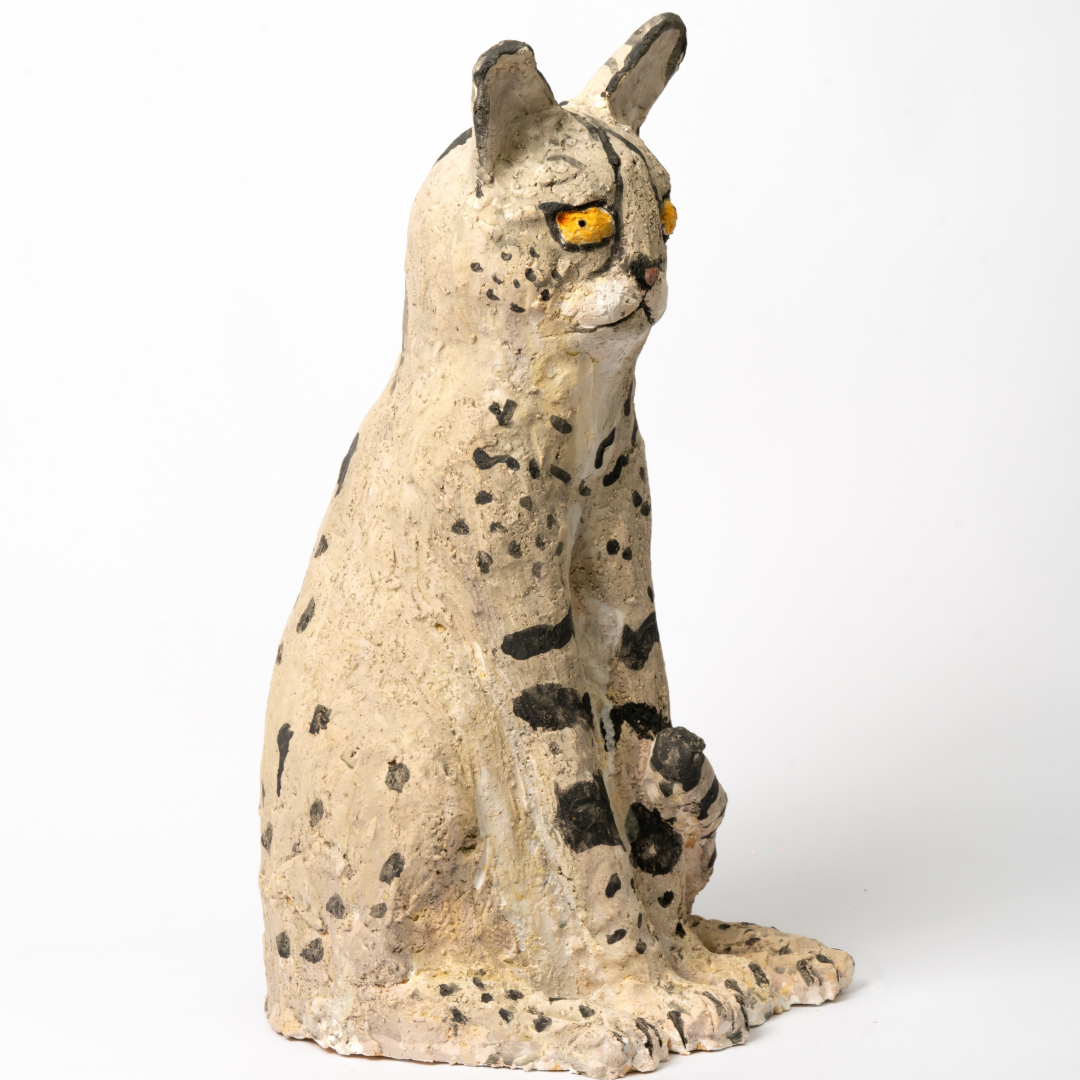 borealforest-handmade-yellow-eyed-spotted-sitting-jungle-cat-kitten-handmade-coarse-pottery-ceramic-sanctuary-detail-1