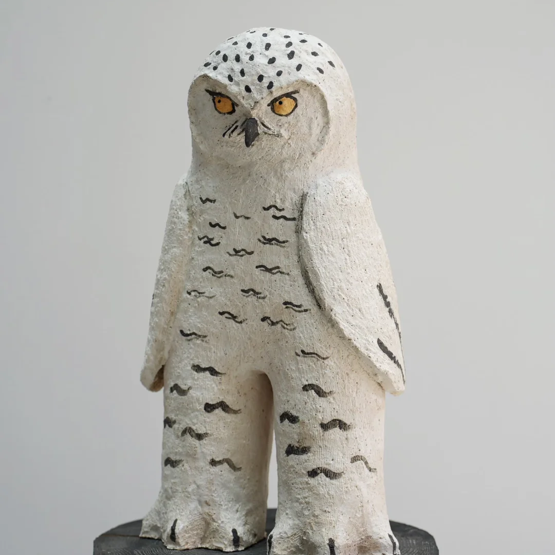 Snow Owl - Handmade Coarse Pottery