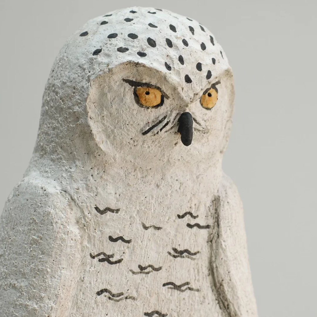 Snow Owl - Handmade Coarse Pottery