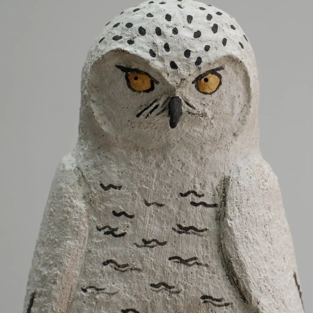 Snow Owl - Handmade Coarse Pottery