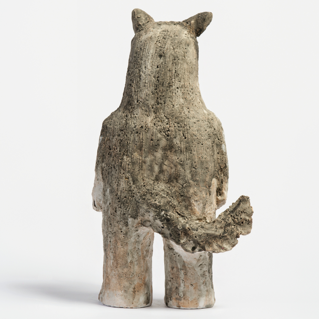 Humanoid Wolf - Handmade Coarse Pottery