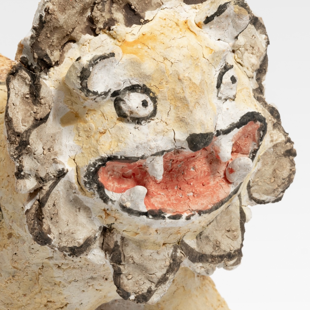 Whimsical Lion Cub Coarse Pottery - Handmade Sculpture
