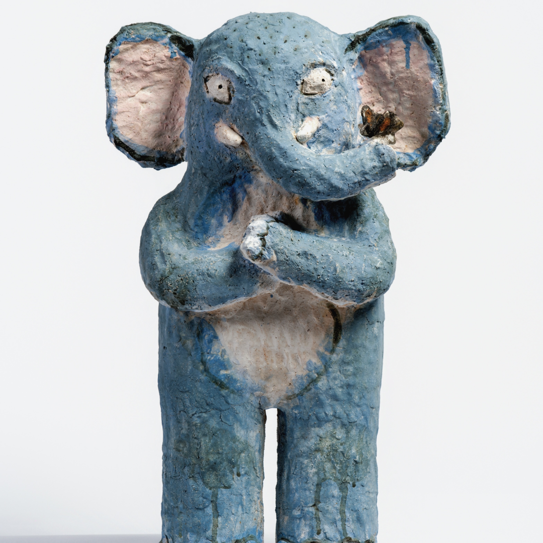Blue Elephant - Handmade Coarse Pottery