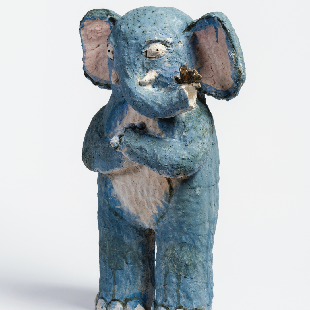Blue Elephant - Handmade Coarse Pottery