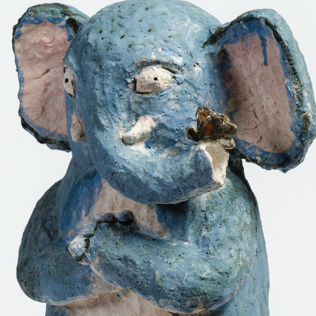 Blue Elephant - Handmade Coarse Pottery