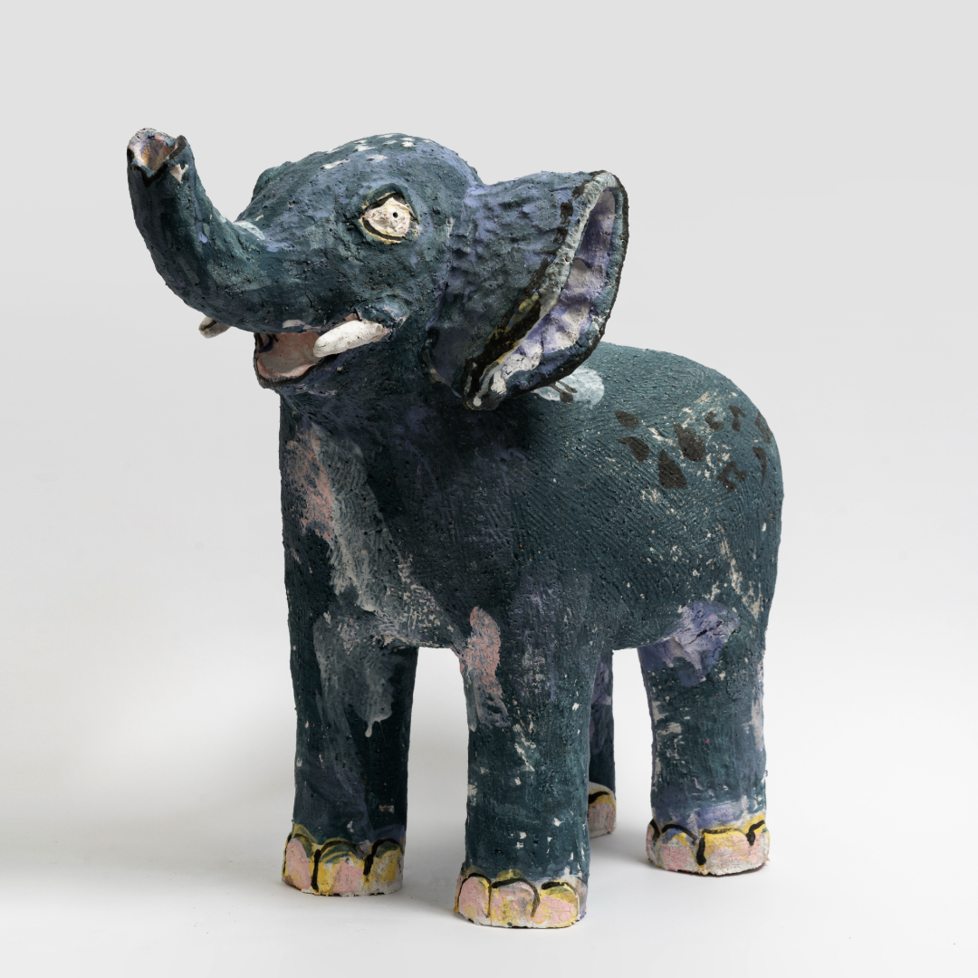Elephant Pottery Sculpture - Handmade Sculpture