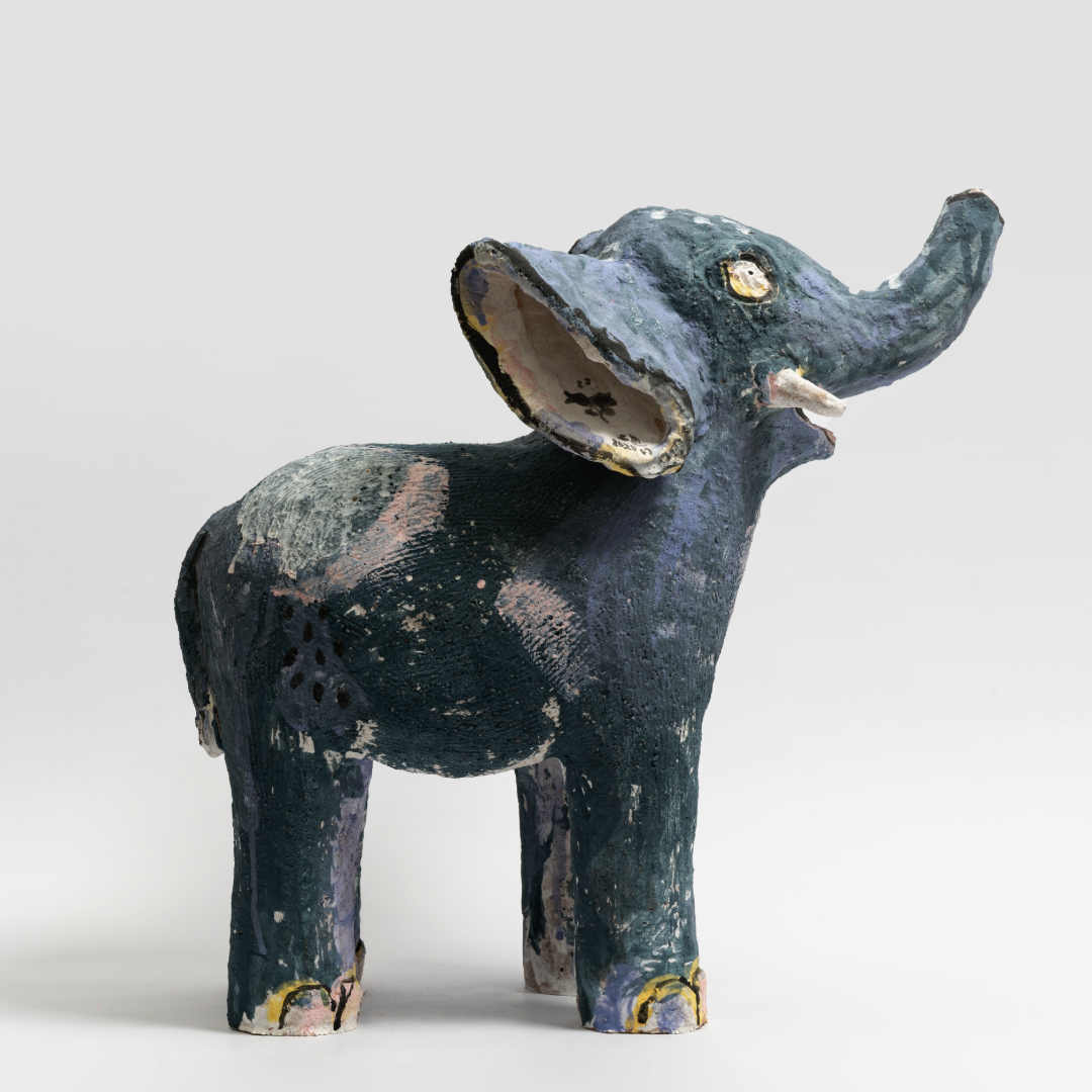 Elephant Pottery Sculpture - Handmade Sculpture