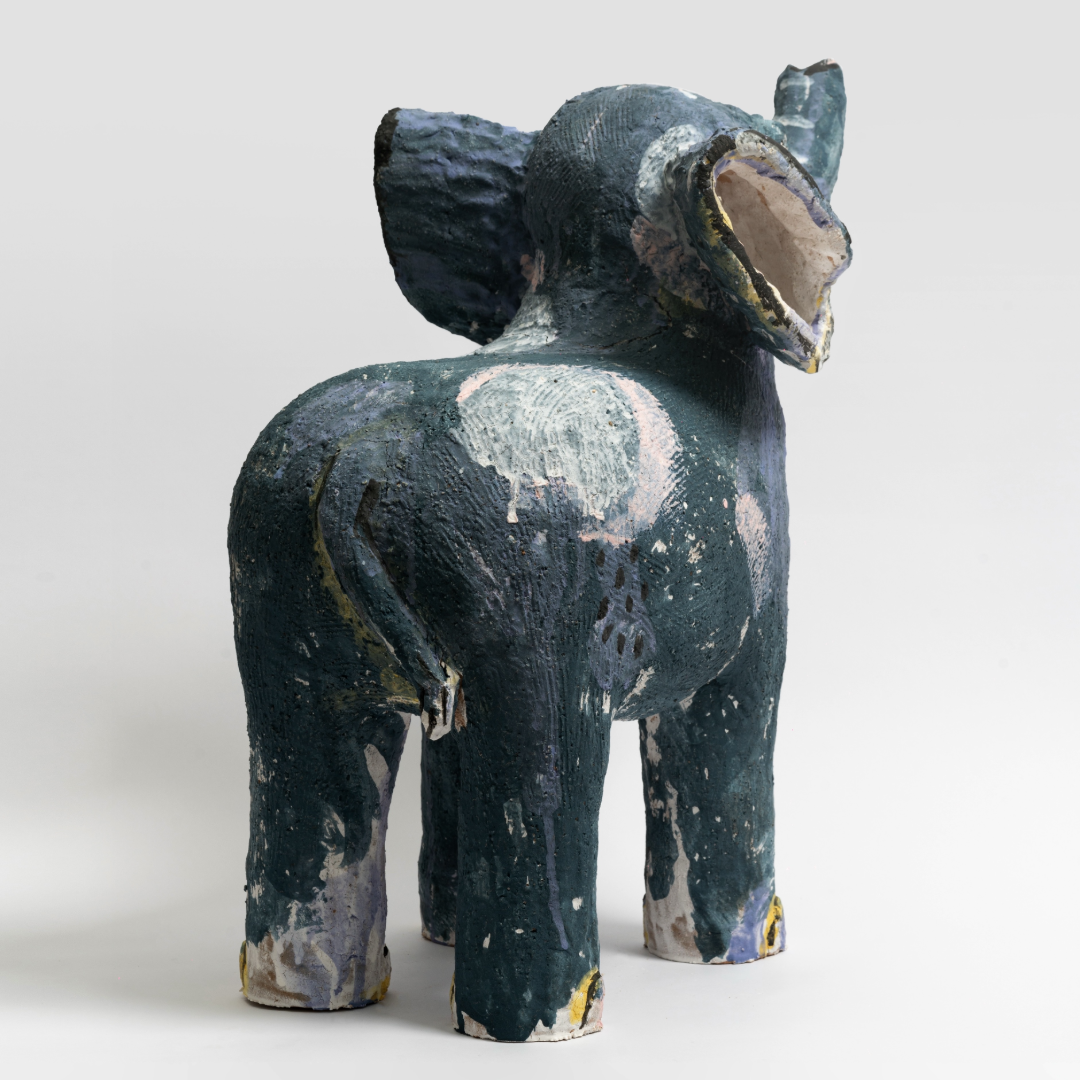 Elephant Pottery Sculpture - Handmade Sculpture
