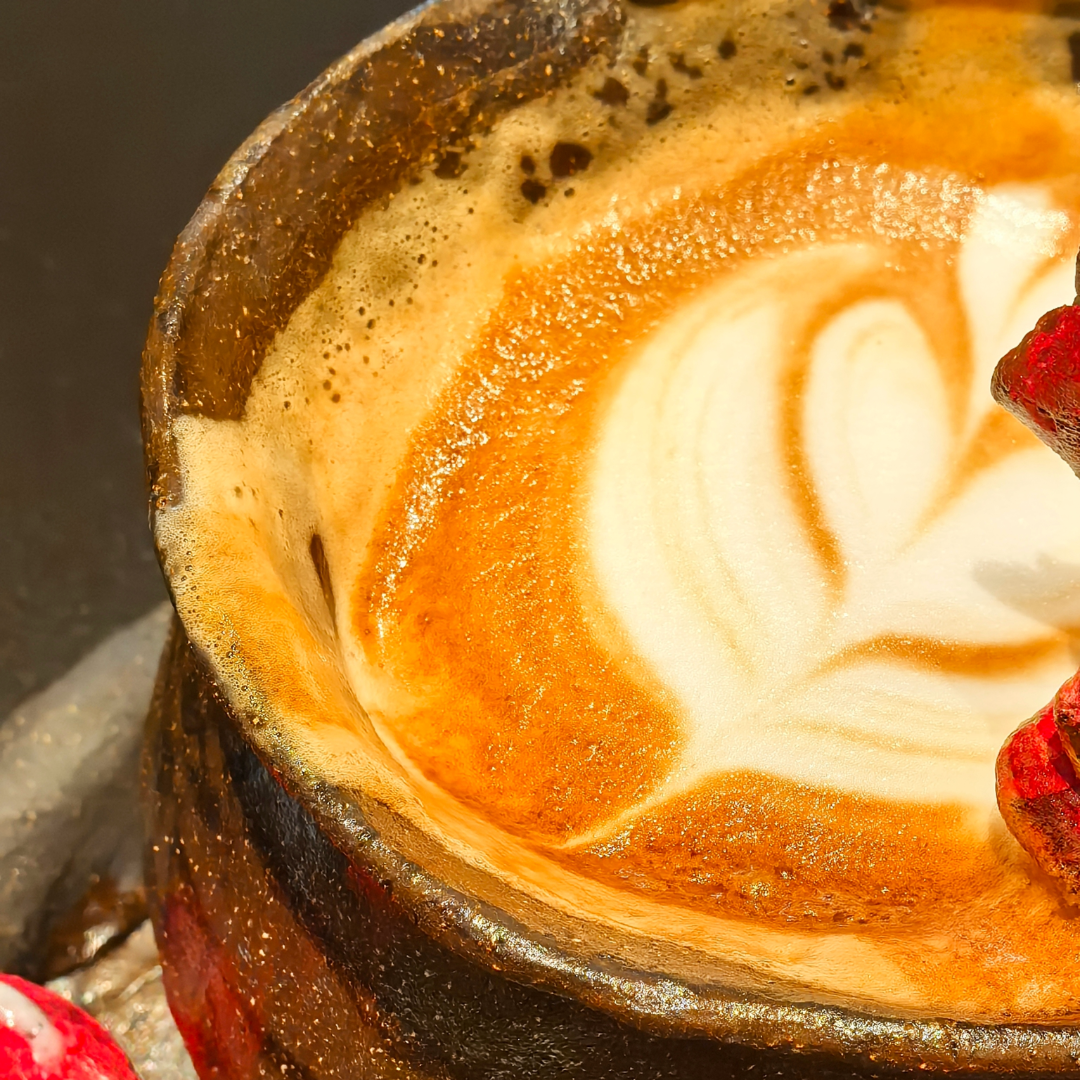 Wide Rose Handle Ceramic Mug Set (Customizable Base) - Handmade Ceramic