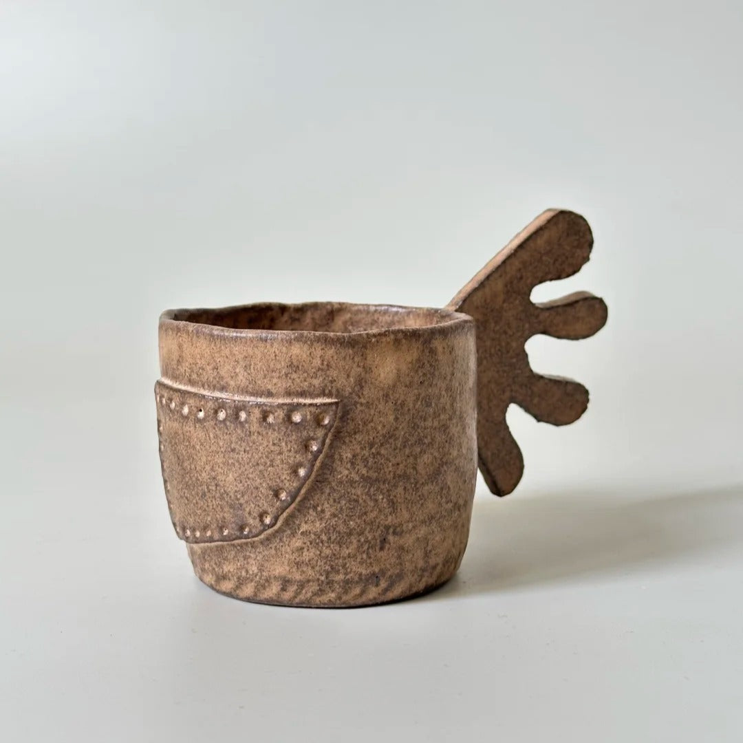 Crest Handle Mug - Handmade Ceramic