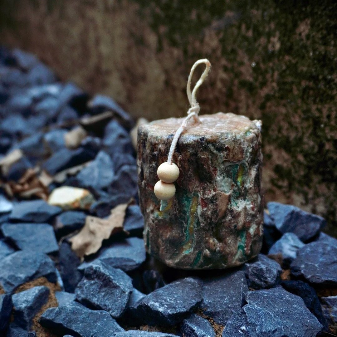 Tree Bark Texture--Handmade Candle