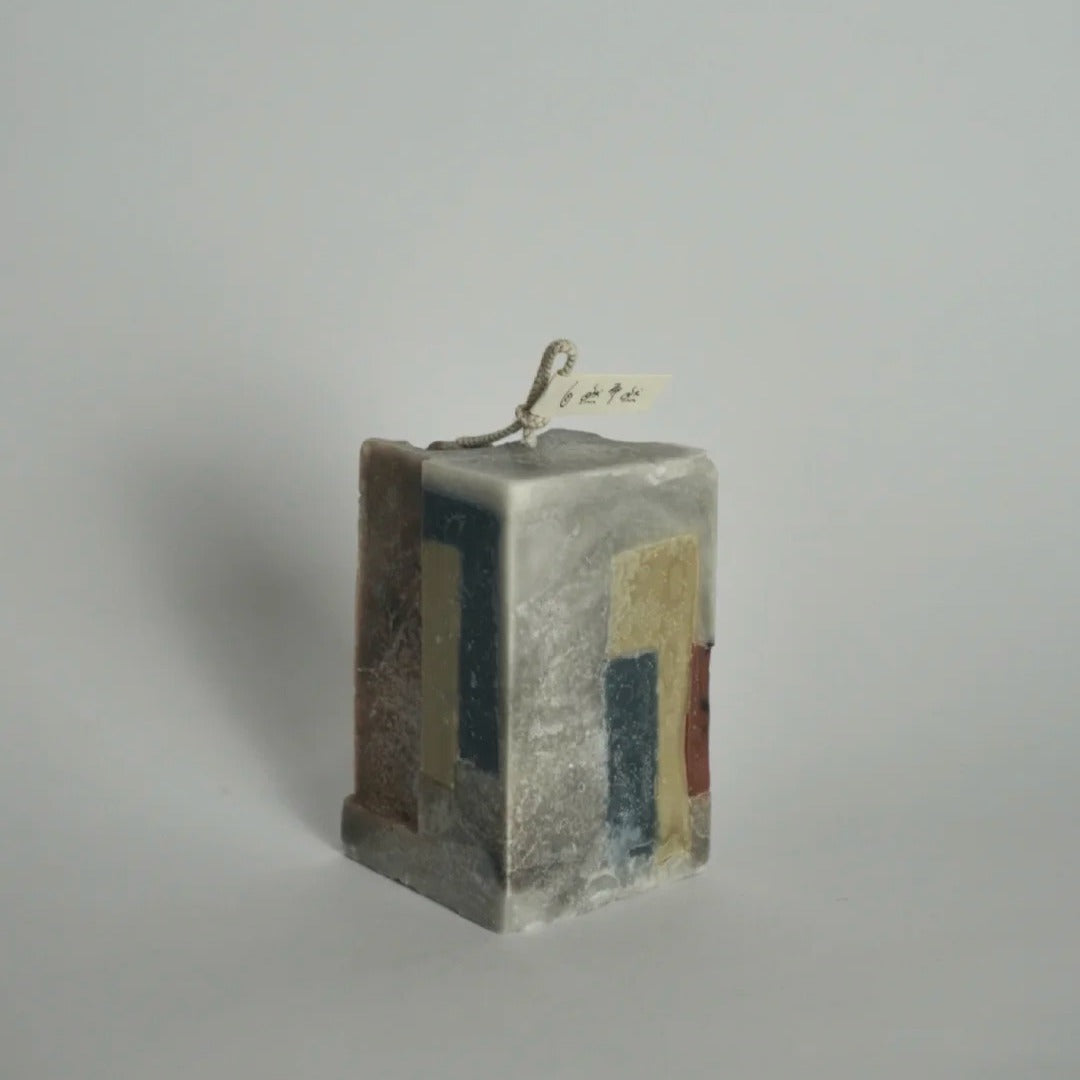 Color Block Art Candle--Handmade Candle