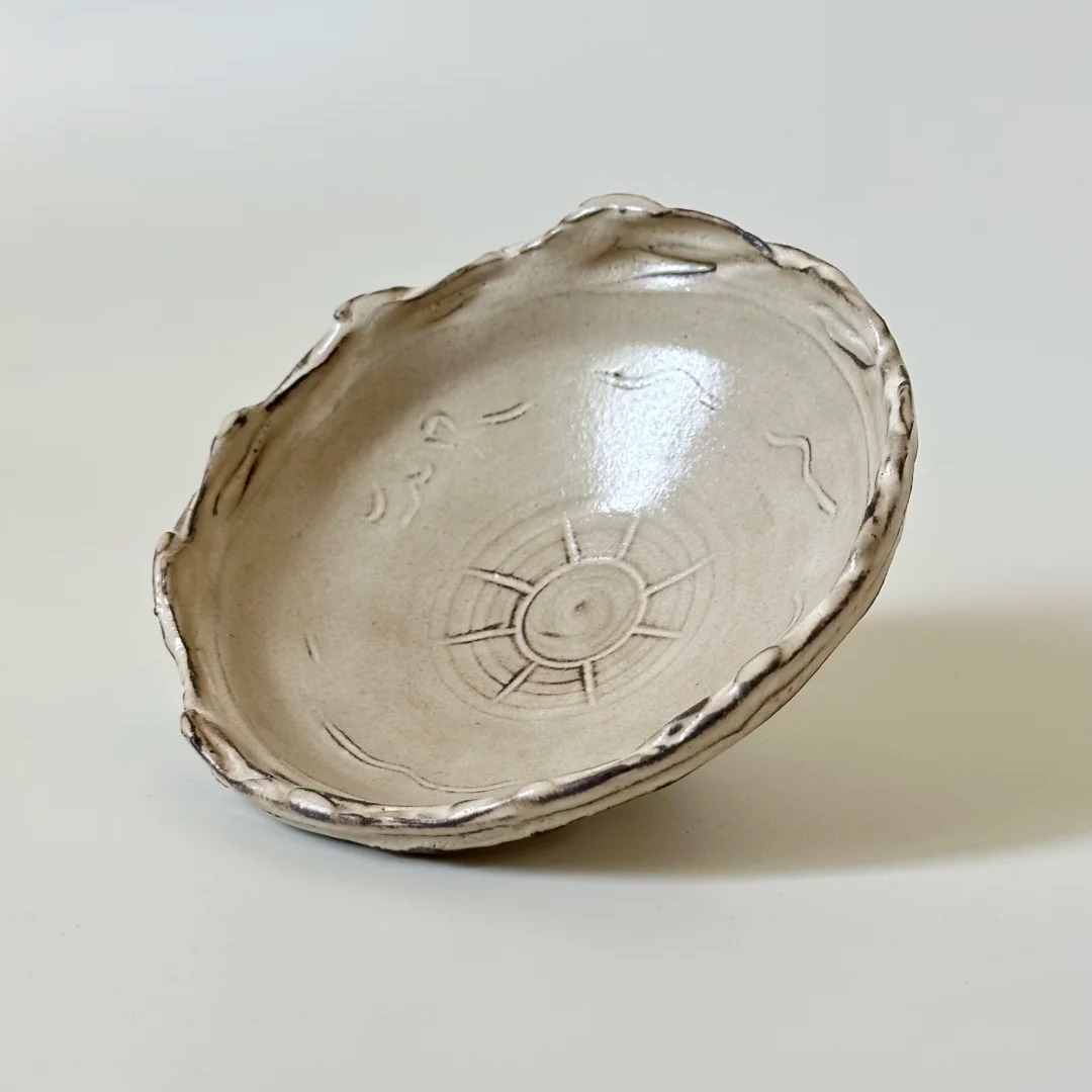 Sun Pattern Plate -- Handmade Ceramic