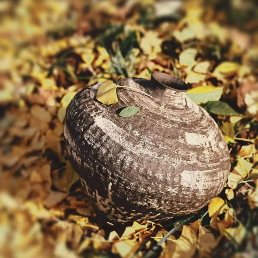 Autumn Swirl Vase - Handmade Ceramic
