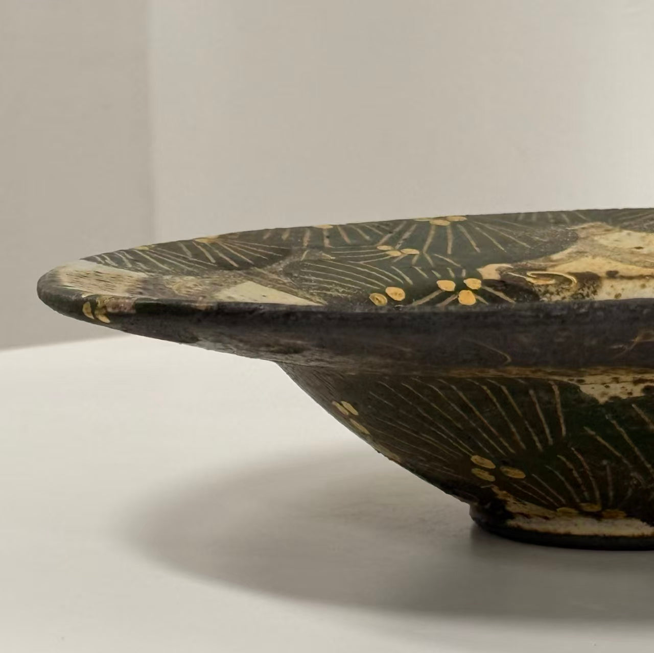 Ink Cat Leaf Plate - Handmade Ceramic