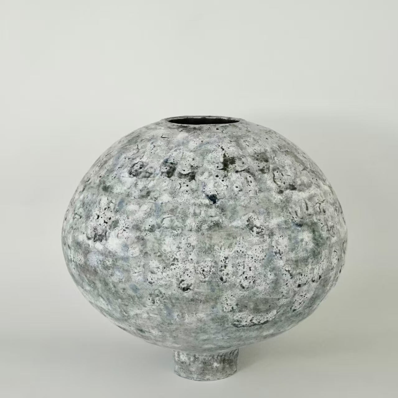 Moon Texture Sphere Vase - Handmade Ceramic