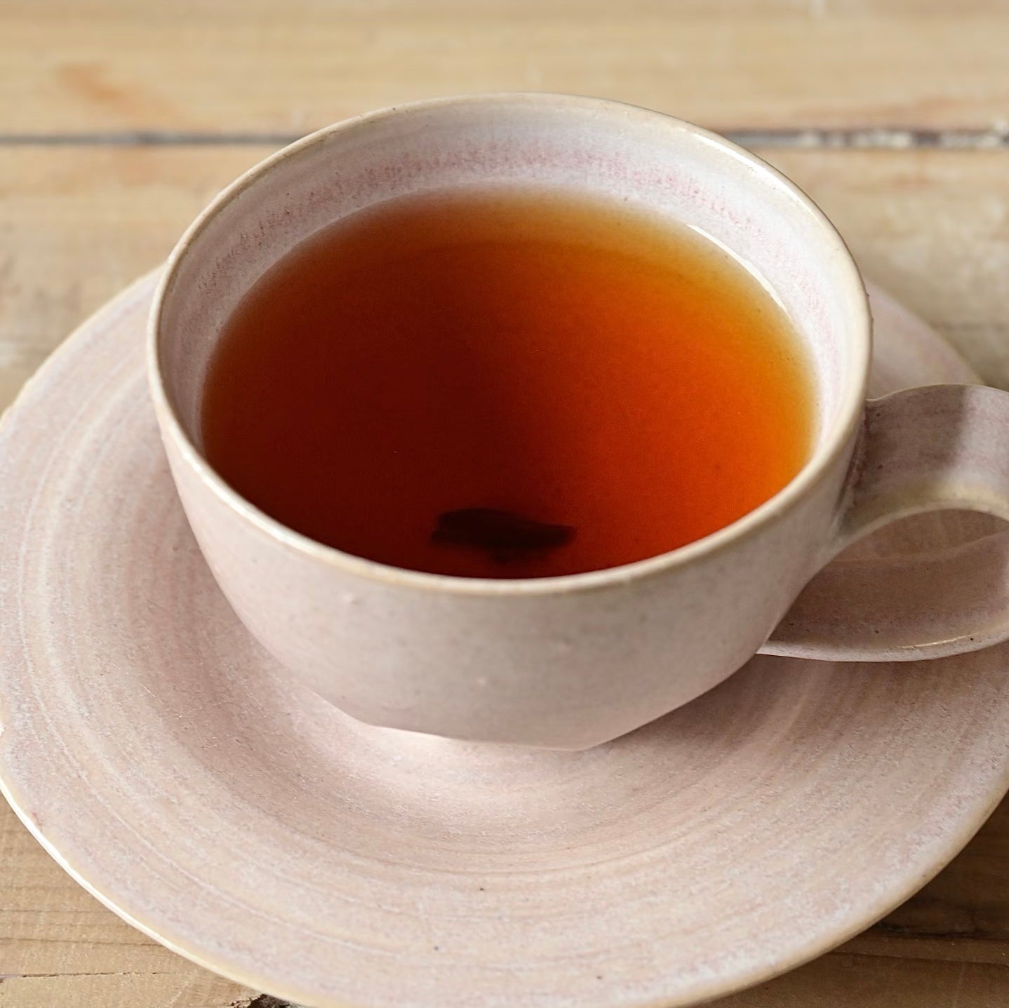 Pale Pink Artisan Mug & Saucer - Handmade Ceramic