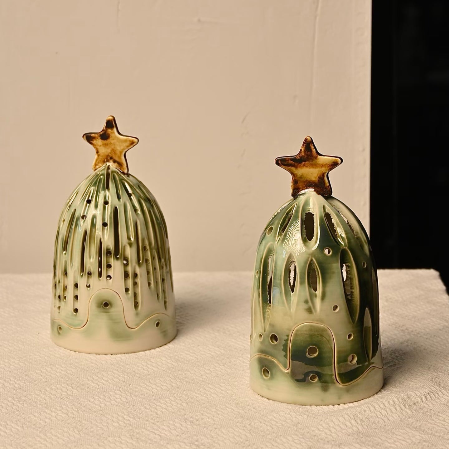 Christmas Candle Holder - Handmade Ceramic